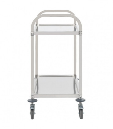 vidaXL 2-Tier Kitchen Trolley 96.5x55x90 cm Stainless Steel
