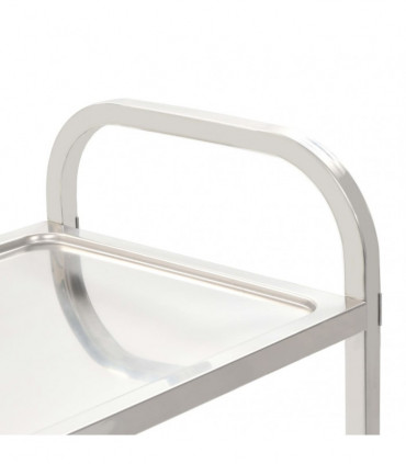 vidaXL 2-Tier Kitchen Trolley 96.5x55x90 cm Stainless Steel