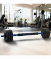 vidaXL 2-in-1 Dumbbell Set Black and Blue 121 x 19.5 x 19.5 cm