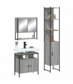 vidaXL 3 Piece Bathroom Furniture Set Grey Sonoma Engineered Wood