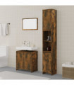vidaXL 3 Piece Bathroom Furniture Set Smoked Oak Engineered Wood
