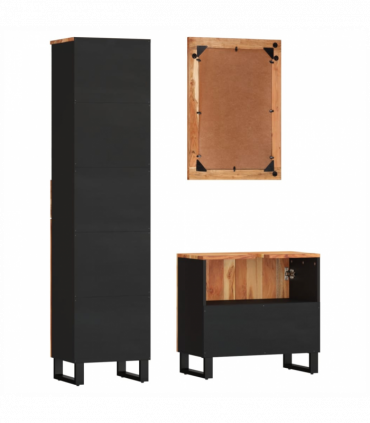 vidaXL 3 Piece Bathroom Furniture Set Solid Wood Acacia