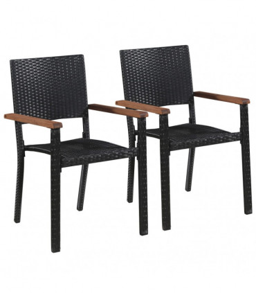 vidaXL 3 Piece Garden Dining Set Black
