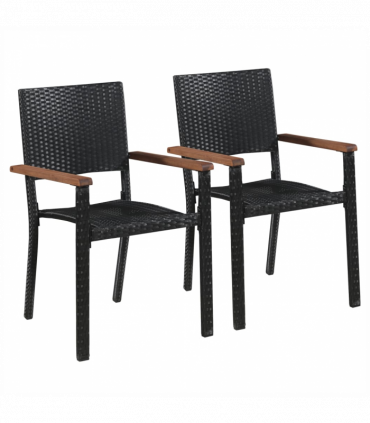 vidaXL 3 Piece Garden Dining Set Black