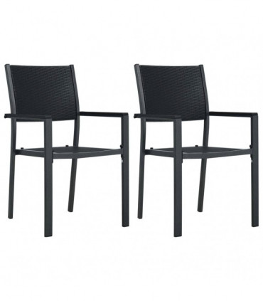 vidaXL 3 Piece Garden Dining Set Black