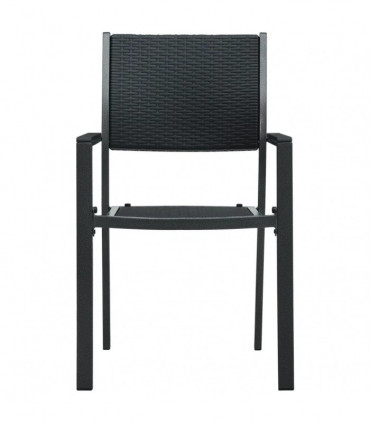 vidaXL 3 Piece Garden Dining Set Black