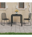 vidaXL 3 Piece Garden Dining Set PVC Rattan Black