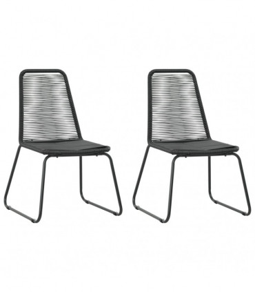 vidaXL 3 Piece Garden Dining Set PVC Rattan Black