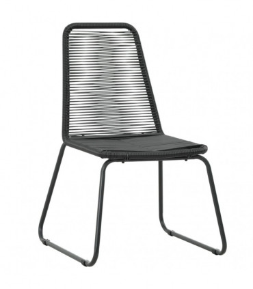 vidaXL 3 Piece Garden Dining Set PVC Rattan Black