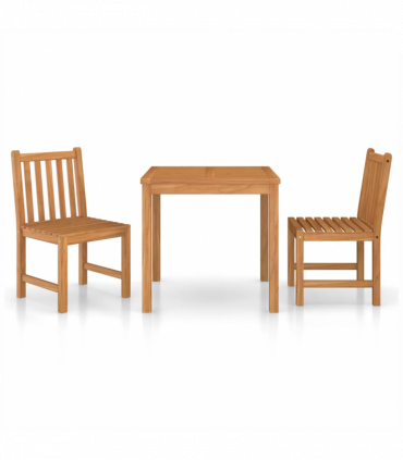 vidaXL 3 Piece Garden Dining Set Solid Teak Wood