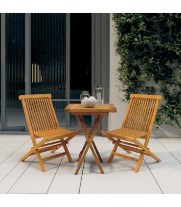 vidaXL 3 Piece Garden Dining Set Solid Wood Teak