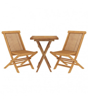 vidaXL 3 Piece Garden Dining Set Solid Wood Teak