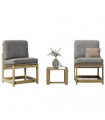 vidaXL 3 Piece Garden Lounge Set Impregnated Wood Pine