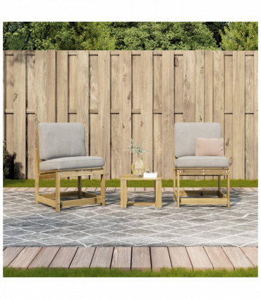 vidaXL 3 Piece Garden Lounge Set Impregnated Wood Pine