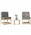vidaXL 3 Piece Garden Lounge Set Solid Wood Pine