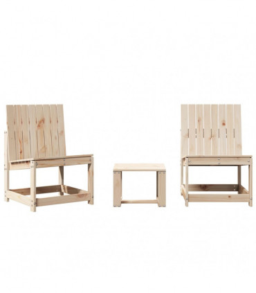 vidaXL 3 Piece Garden Lounge Set Solid Wood Pine