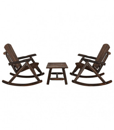 vidaXL 3 Piece Garden Lounge Set Solid Wood Spruce