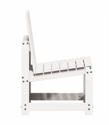 vidaXL 3 Piece Garden Lounge Set White Solid Wood Pine