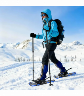 vidaXL 3 in 1 Snowshoes with Hiking Poles Blue 30 inches