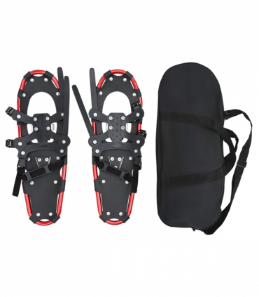 vidaXL 3 in 1 Snowshoes with Hiking Poles Red 25 inches