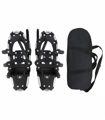 vidaXL 3 in 1 Snowshoes with Hiking Poles Silver 21 inches