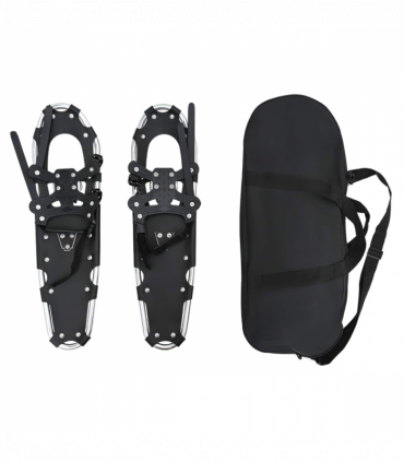 vidaXL 3 in 1 Snowshoes with Hiking Poles Silver 30 inches