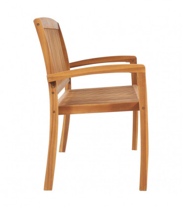 vidaXL 3-Seater Stacking Garden Bench 159 cm Solid Teak Wood