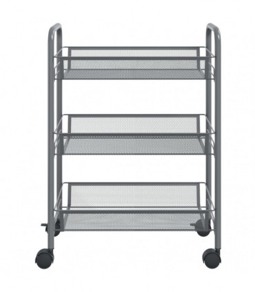 vidaXL 3-Tier Kitchen Trolley Grey 46x26x64 cm Iron