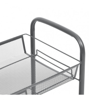 vidaXL 3-Tier Kitchen Trolley Grey 46x26x64 cm Iron