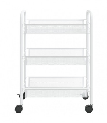 vidaXL 3-Tier Kitchen Trolley White 46x26x64 cm Iron