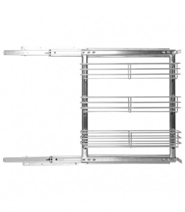 vidaXL 3-Tier Pull-out Kitchen Wire Basket Silver 47x15.5x55.5 cm