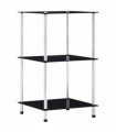 vidaXL 3-Tier Shelf Black 40x40x67 cm Tempered Glass