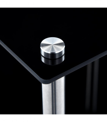 vidaXL 3-Tier Shelf Black 40x40x67 cm Tempered Glass