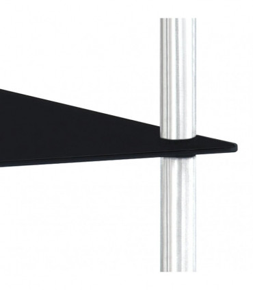 vidaXL 3-Tier Shelf Black 40x40x67 cm Tempered Glass