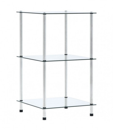 vidaXL 3-Tier Shelf Transparent 40x40x67 cm Tempered Glass