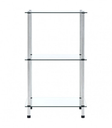 vidaXL 3-Tier Shelf Transparent 40x40x67 cm Tempered Glass