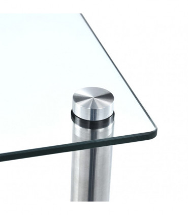 vidaXL 3-Tier Shelf Transparent 40x40x67 cm Tempered Glass