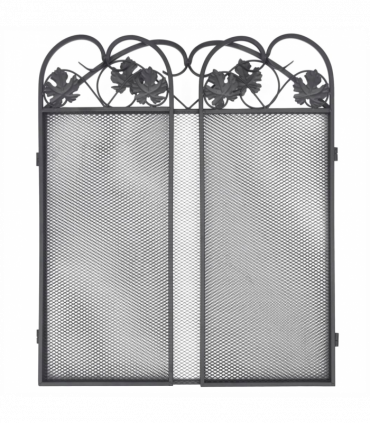 vidaXL 3-panel Fireplace Screen Iron Black