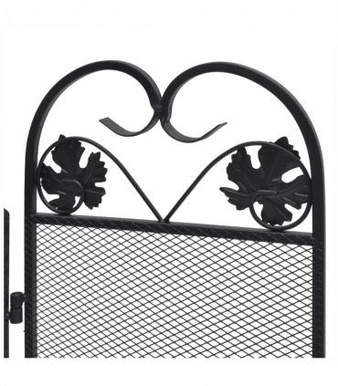 vidaXL 3-panel Fireplace Screen Iron Black