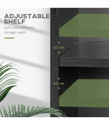 HOMCOM Bookshelf Display Storage Shelf with 2 Compartments for Study Black