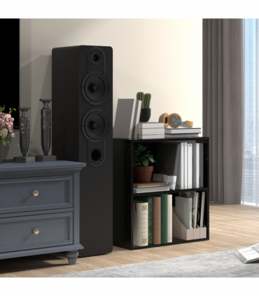 HOMCOM Bookshelf Display Storage Shelf with 2 Compartments for Study Black