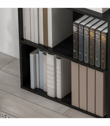 HOMCOM Bookshelf Display Storage Shelf with 2 Compartments for Study Black