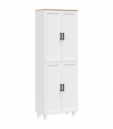 HOMCOM Modern Kitchen Cupboard Storage Cabinet with 4 Shelves, White