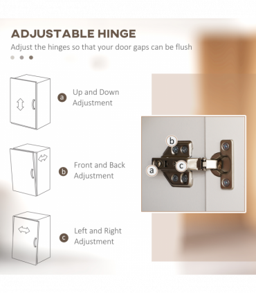 HOMCOM Modern Kitchen Cupboard Storage Cabinet with 4 Shelves, White