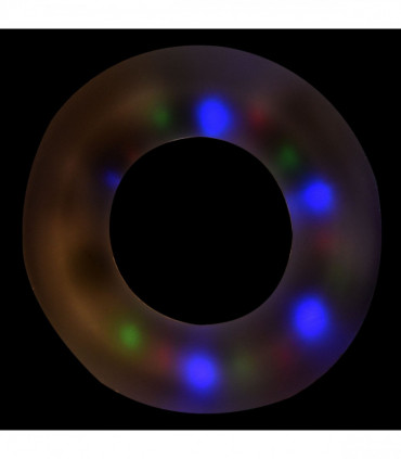 LED Light Swim Ring - 90cm Diameter - Tough Vinyl Rubber - Assorted Colors