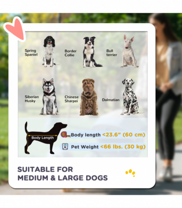 PawHut Foldable Dog Carriage w/ Universal Wheels, Shock Absorber - Red