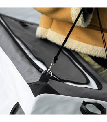 PawHut Foldable Pet Stroller w/ Detachable Carrier, Soft Padding - Grey