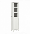 Tall Bathroom Storage Cabinet, Linen Tower with Adjustable Shelf, White