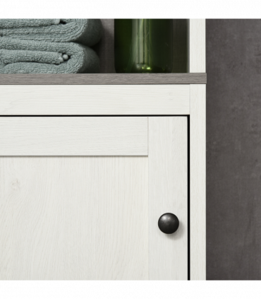 Tall Bathroom Storage Cabinet, Linen Tower with Adjustable Shelf, White