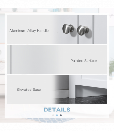 kleankin Corner Bathroom Cabinet, Double Doors and Adjustable Shelves, White